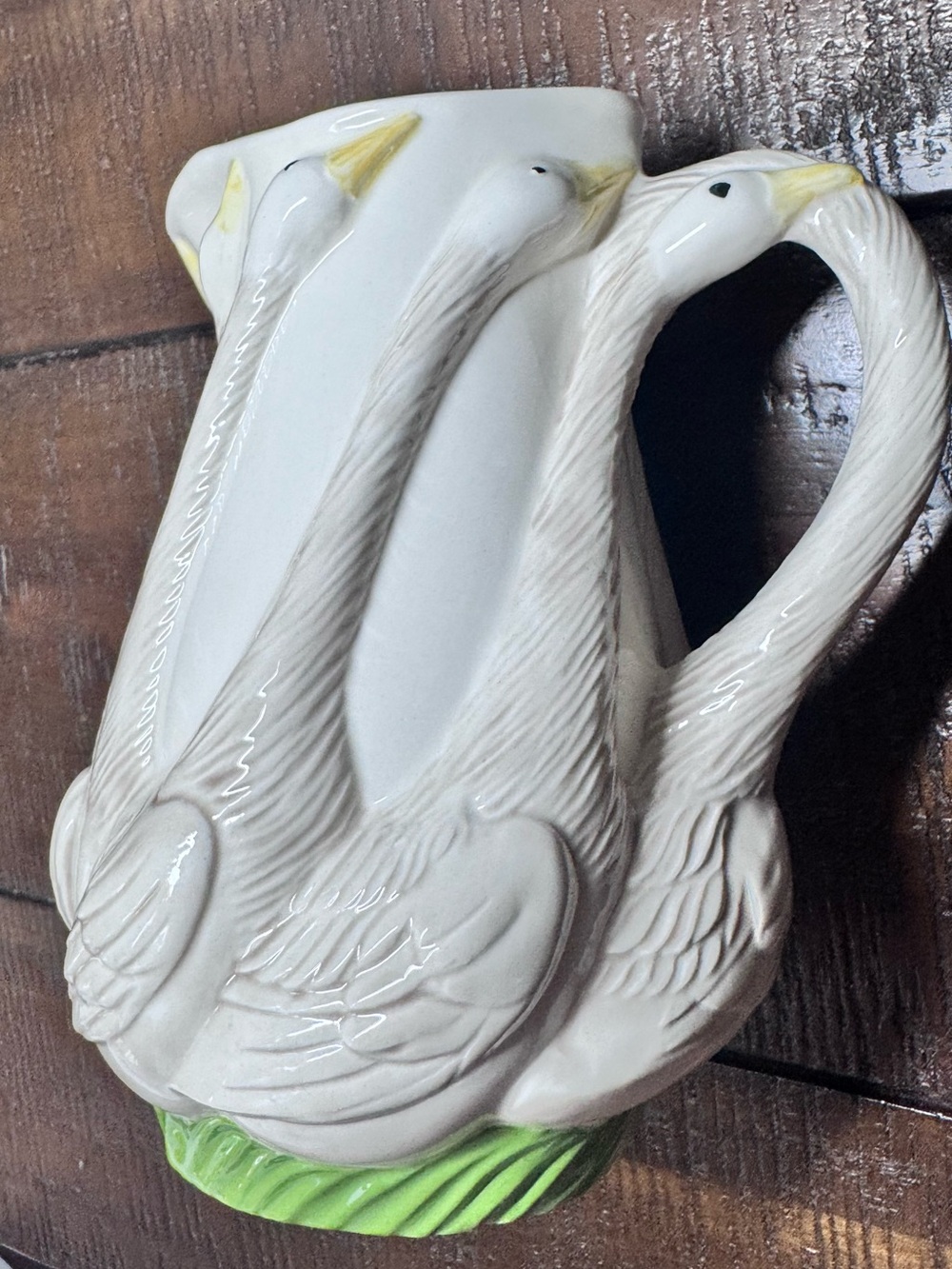 White Ceramic Geese Pitcher - Farmhouse Cottage core Decor - Picture 11 of 15
